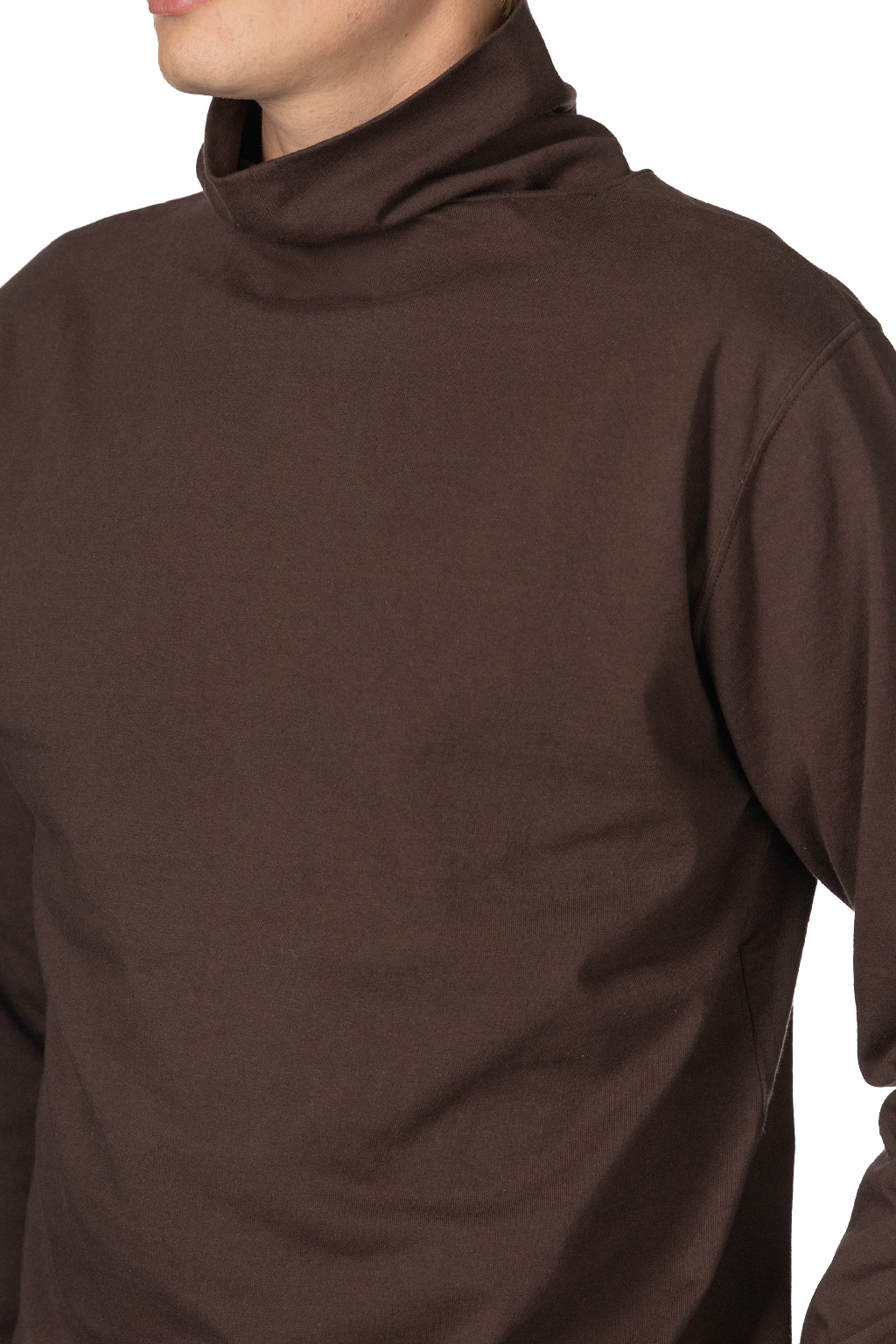 ts(s) - Open end Yarn Cotton Jersey Turtle Neck Shirt - Brown